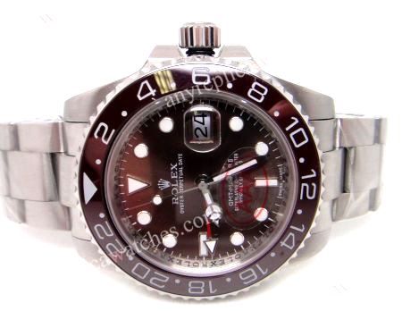 Replica Rolex GMT-MASTER II Watch Brown Dial Ceramic Bezel